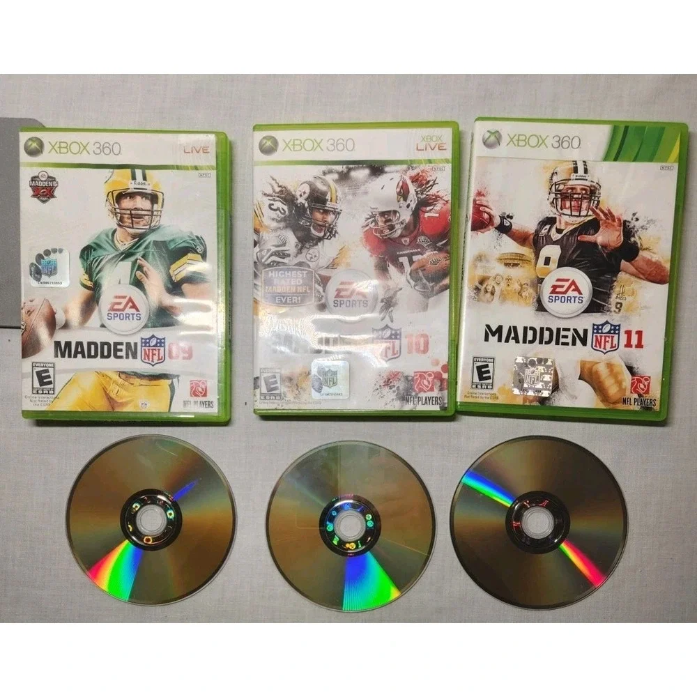 Madden Xbox 360 -3 Game‎ Lot / Madden  9, 10, 11 - Game Collection-Preowned